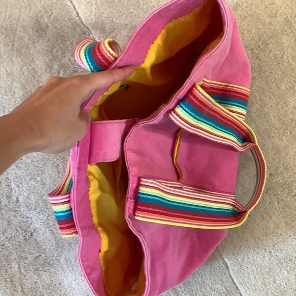 Lovely Disney Cotton Rainbow Strap Detail Quality Lined Tote - Picture 3 of 8